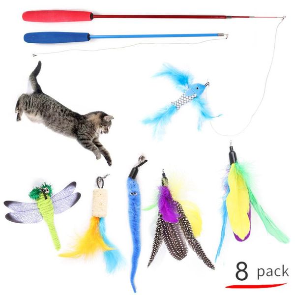 cat toys 8pcs set fishing rod teaser stick kitten interactive feather bell toy pet wand funny cats teasing
cat toys 8pcs set fishing rod teaser stick kitten interactive feather bell toy pet wand funny cats teasing