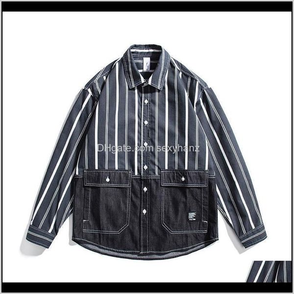 shirts apparel drop delivery 2021 patchwork striped cowboy shirt for men long sleeve japan fashion casual loose cotton turndown collar v, White;black
shirts apparel drop delivery 2021 patchwork striped cowboy shirt for men long sleeve japan fashion casual loose cotton turndown collar v, White;black