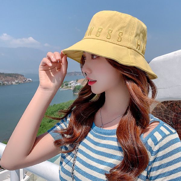 fisherman hat female summer sun shading breathable letter embroidery cool japanese net red basin hat fashion temperament, Blue;gray
fisherman hat female summer sun shading breathable letter embroidery cool japanese net red basin hat fashion temperament, Blue;gray