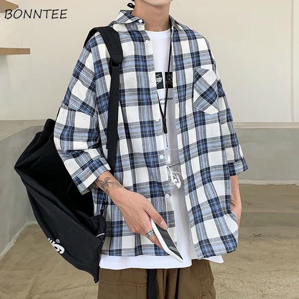 men shirts plaid three-quarter baggy casual harajuku all-match checkered shirt masculine street-wear korean-style fashion simple men's, White;black
men shirts plaid three-quarter baggy casual harajuku all-match checkered shirt masculine street-wear korean-style fashion simple men's, White;black
