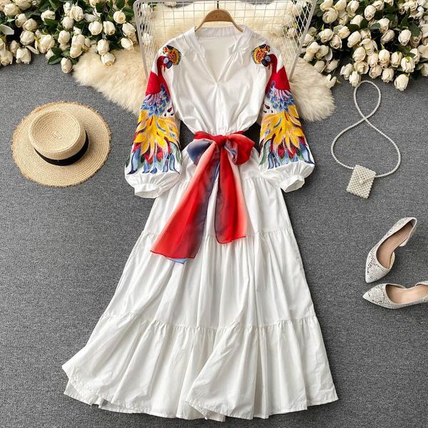casual dresses retro heavy embroidery ethnic vestidos women's summer dress ins holiday bow tie collar puff sleeve large midi dk860, Black;gray
casual dresses retro heavy embroidery ethnic vestidos women's summer dress ins holiday bow tie collar puff sleeve large midi dk860, Black;gray