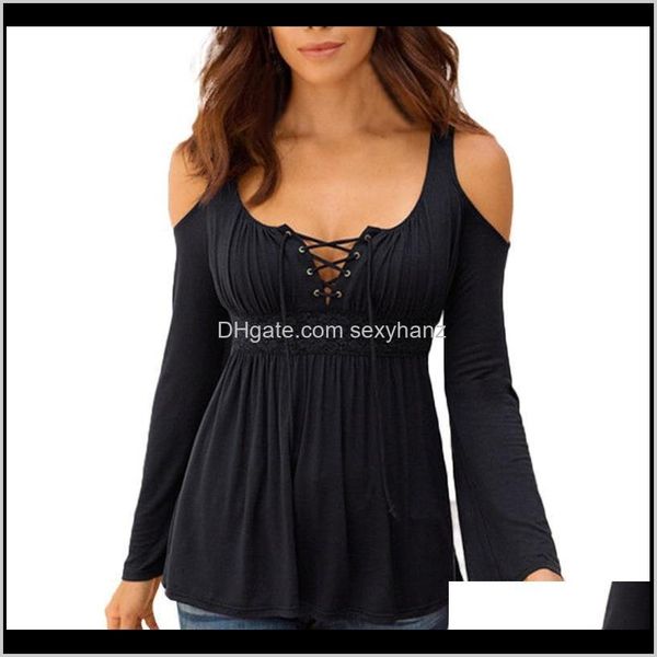 & clothing apparel drop delivery 2021 plus size womens and v-neck lace up dew shirts off shoulder long sleeve blouses bandage tunic, White
& clothing apparel drop delivery 2021 plus size womens and v-neck lace up dew shirts off shoulder long sleeve blouses bandage tunic, White