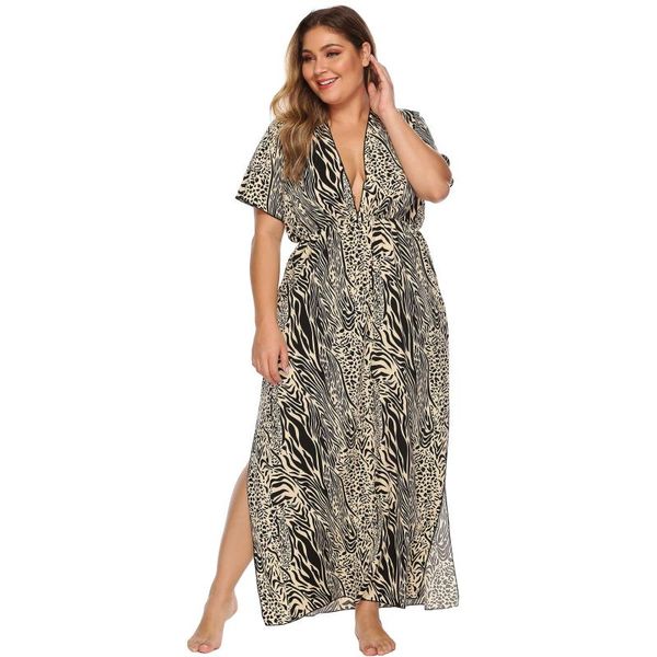 women's swimwear boho long summer leopard print beach dress tunic large swim wear cover up swimsuit cover-ups capes clothes salidas cap, White;black
women's swimwear boho long summer leopard print beach dress tunic large swim wear cover up swimsuit cover-ups capes clothes salidas cap, White;black