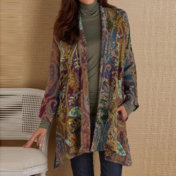 ethnic print cardigan women jacket coat 2021 autumn turn-down collar pocket long vintage sleeve winter outwear women's jackets, Black;brown
ethnic print cardigan women jacket coat 2021 autumn turn-down collar pocket long vintage sleeve winter outwear women's jackets, Black;brown