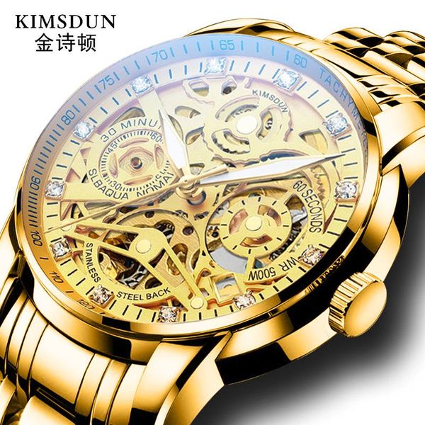 wristwatches trend business mechanical watch for men's gold stainless steel kimsdun automatic male clock relogio montre, Slivery;brown
wristwatches trend business mechanical watch for men's gold stainless steel kimsdun automatic male clock relogio montre, Slivery;brown