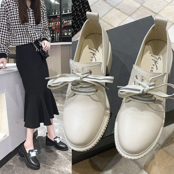 dress shoes small leather women's spring and autumn british style thick heel casual net red mid-heel single, Black
dress shoes small leather women's spring and autumn british style thick heel casual net red mid-heel single, Black