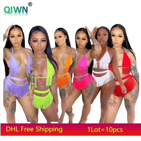 women's swimwear summer swimming suit tassel bikini sets women bras+shorts bathing solid color xl 2 piece beach clothes 5368, White;black
women's swimwear summer swimming suit tassel bikini sets women bras+shorts bathing solid color xl 2 piece beach clothes 5368, White;black
