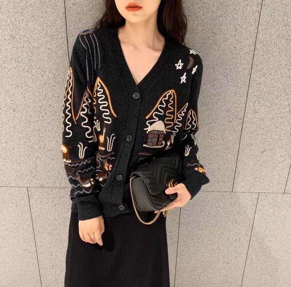 women's jackets coats autumn and winter heavy industry embroidery with v-neck cardigan sweater girl's fun loose knitted jacket d5r, Black;brown
women's jackets coats autumn and winter heavy industry embroidery with v-neck cardigan sweater girl's fun loose knitted jacket d5r, Black;brown