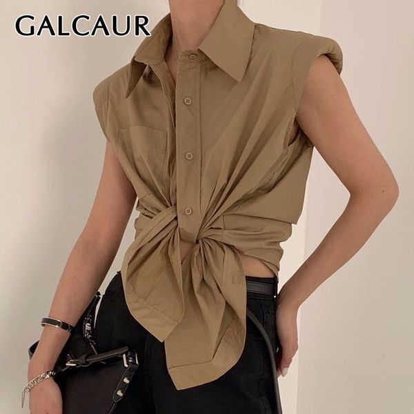 women's blouses & shirts galcaur shirt female lapel collar sleeveless casual loose blouse for korean minimalist fashion clothes 2021 su, White
women's blouses & shirts galcaur shirt female lapel collar sleeveless casual loose blouse for korean minimalist fashion clothes 2021 su, White