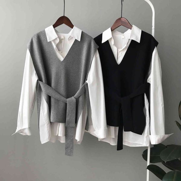 women's sweaters knitted sleeveless vest spring v-neck women pink bext with belt design womens clothes blusas roupa feminina, White;black
women's sweaters knitted sleeveless vest spring v-neck women pink bext with belt design womens clothes blusas roupa feminina, White;black