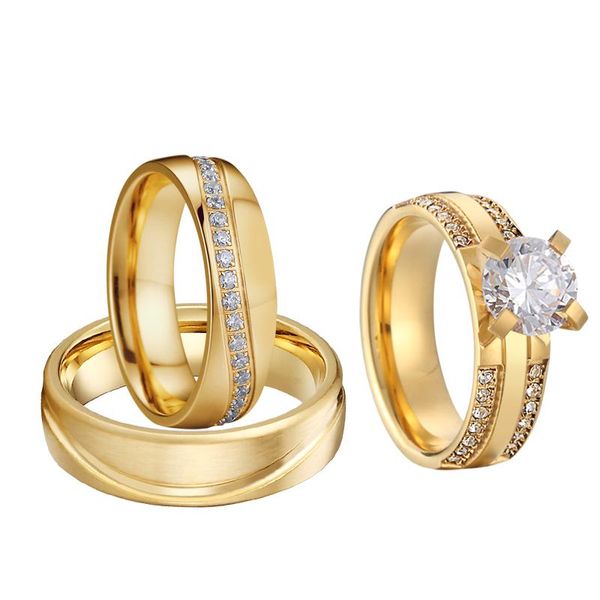 wedding rings 3pcs promise couple engagement set for men and women lover's alliance marriage anniversary gift, Slivery;golden
wedding rings 3pcs promise couple engagement set for men and women lover's alliance marriage anniversary gift, Slivery;golden