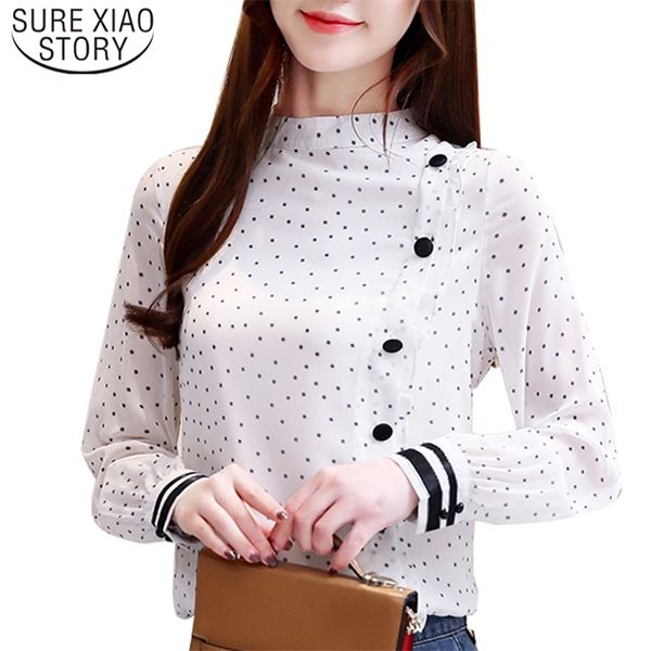 fashion stand white elegant office lady blouse casual long sleeve polka dot chiffon women blusas 8220 50 210506
fashion stand white elegant office lady blouse casual long sleeve polka dot chiffon women blusas 8220 50 210506
