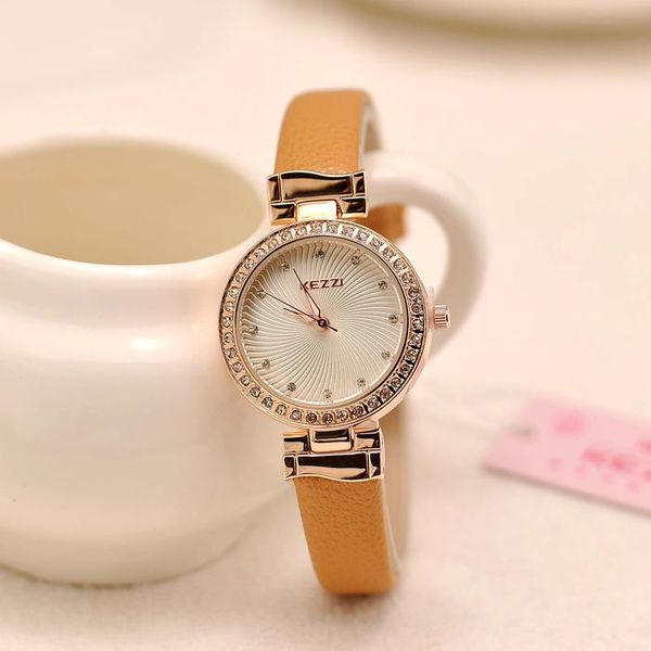 wristwatches brand kezzi ladies watches women crystal white watch thin simple leather quartz wholesale, Slivery;brown
wristwatches brand kezzi ladies watches women crystal white watch thin simple leather quartz wholesale, Slivery;brown