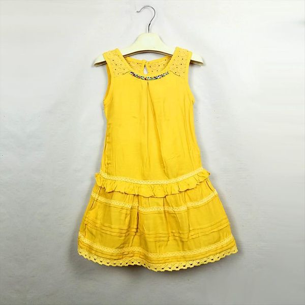 zwy374 baby girls embroider girl dresses summer princess for birthday party cotton 2 10 years, Red;yellow