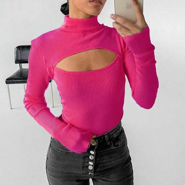 ies spring hollow out t-shirts woman slim knitted turtleneck tee long sleeve ladies clothing 210412, White
ies spring hollow out t-shirts woman slim knitted turtleneck tee long sleeve ladies clothing 210412, White
