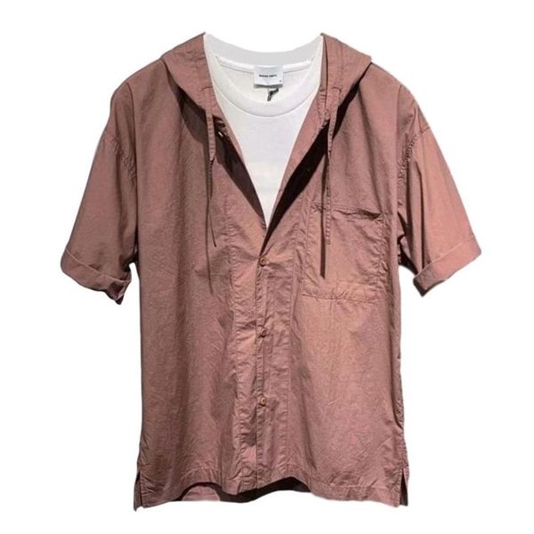 men's shirt short-sleeved hooded loose casual half-sleeve solid color female 2021 shirts, White;black
men's shirt short-sleeved hooded loose casual half-sleeve solid color female 2021 shirts, White;black