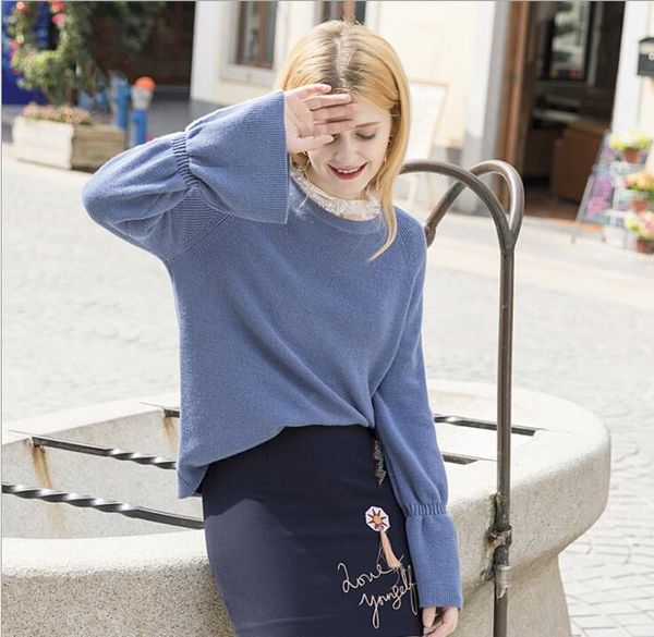 women's sweaters autumn and winter trumpet sleeves hit color sweater round neck pullover long sleeve women 90n6, White;black
women's sweaters autumn and winter trumpet sleeves hit color sweater round neck pullover long sleeve women 90n6, White;black
