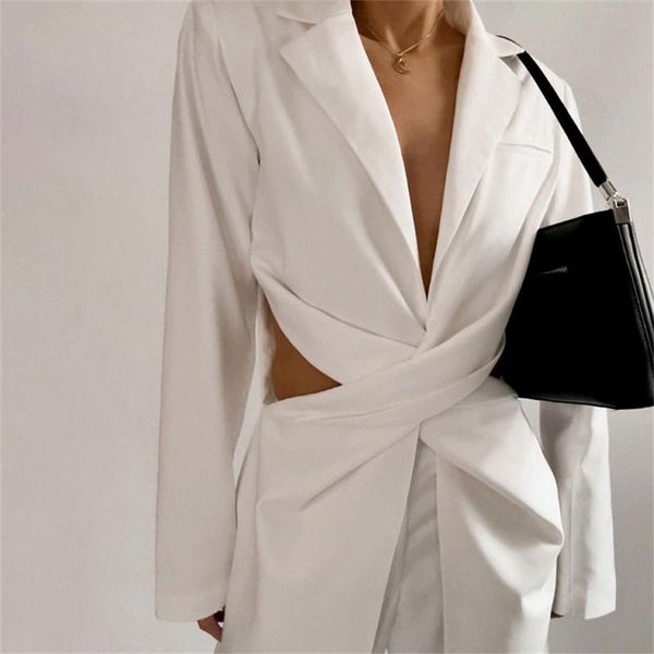 women's suits & blazers women 2021 autumn winter jacket coat fashion long sleeve pleated solid irregular slim suit blazer streetwear, White;black
women's suits & blazers women 2021 autumn winter jacket coat fashion long sleeve pleated solid irregular slim suit blazer streetwear, White;black