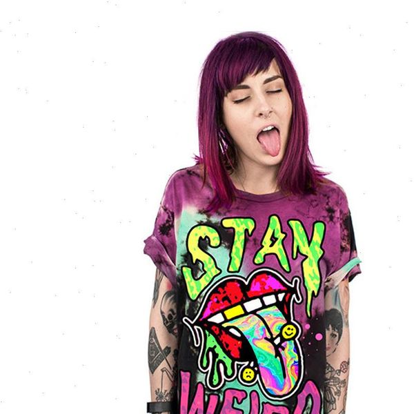 summer fashion punk stay women weird printing loose short sleeve streetwear hip hop, White
summer fashion punk stay women weird printing loose short sleeve streetwear hip hop, White
