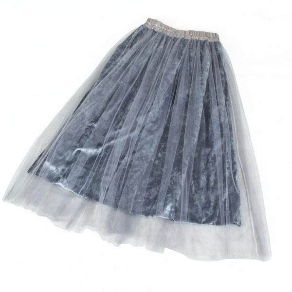skirts spring women skirt high waist long female elastic mesh pleated ly311, Black 
skirts spring women skirt high waist long female elastic mesh pleated ly311, Black