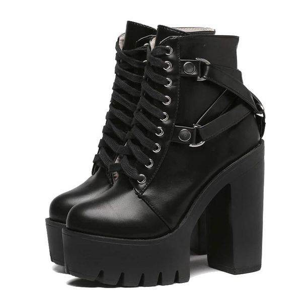 fashion black boots women heel spring autumn lace-up soft leather platform shoes woman party ankle high heels
fashion black boots women heel spring autumn lace-up soft leather platform shoes woman party ankle high heels