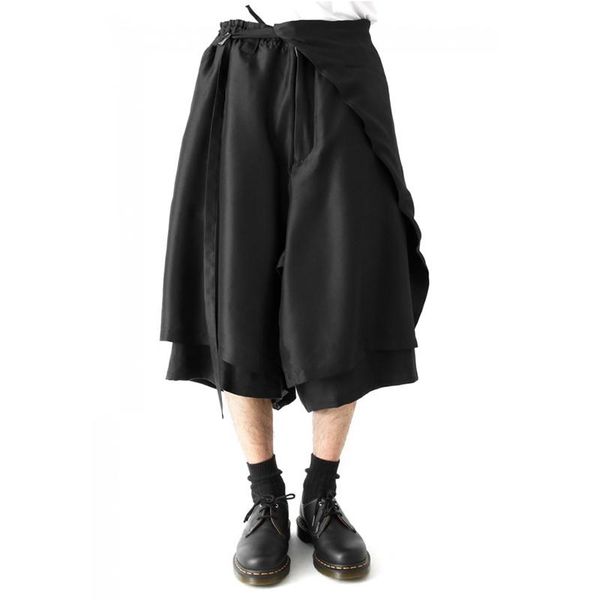 men's pants 27-44 customized big code fashion hair stylist deconstruction of loose skirts by casual double-layer stitching pantskir, Black
men's pants 27-44 customized big code fashion hair stylist deconstruction of loose skirts by casual double-layer stitching pantskir, Black