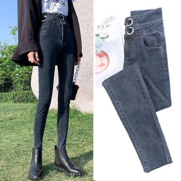 raising hip denim pencil pants stretch autumn winter jeans women high waisted skinny 72% cotton double buckle women's, Blue
raising hip denim pencil pants stretch autumn winter jeans women high waisted skinny 72% cotton double buckle women's, Blue