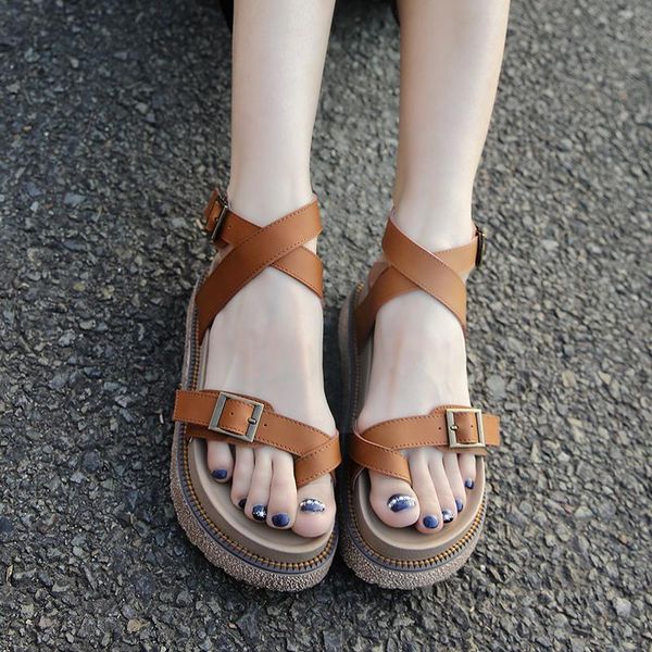 british style women's shoes belt buckle sandals summer flat platform female ankle strap 3 colors wedges size: 34--43, Black
british style women's shoes belt buckle sandals summer flat platform female ankle strap 3 colors wedges size: 34--43, Black