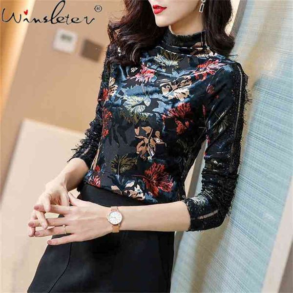 spring fall european clothes t-shirt girl fashion turtleneck print women lace patchwork diamonds tees t11412a 210421, White
spring fall european clothes t-shirt girl fashion turtleneck print women lace patchwork diamonds tees t11412a 210421, White