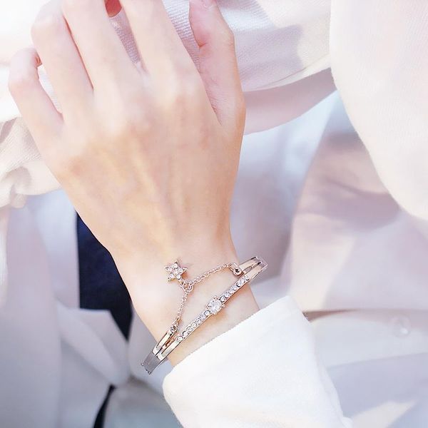 bangle rose gold stainless steel bracelets bangles luxury female heart forever love charm bracelet jewelry for women, Black
bangle rose gold stainless steel bracelets bangles luxury female heart forever love charm bracelet jewelry for women, Black