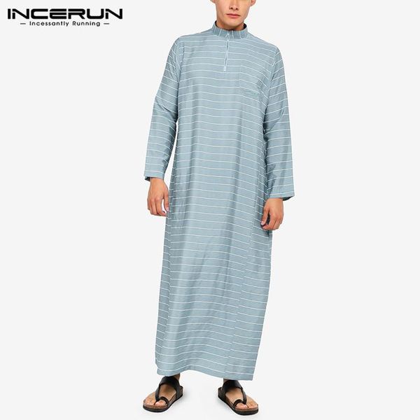 men loose islamic arabic kaftan dubai robes lounge wear striped robe fashion long sleeve muslim stand collar suits 5xl men's casual sh, White;black
men loose islamic arabic kaftan dubai robes lounge wear striped robe fashion long sleeve muslim stand collar suits 5xl men's casual sh, White;black