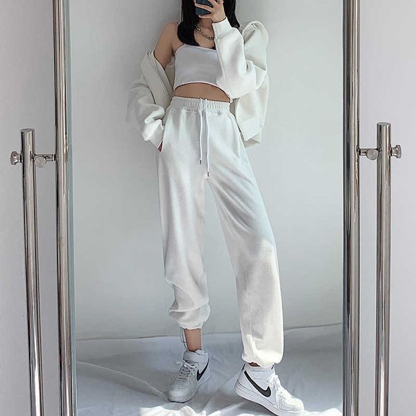 white sports pants women's loose 2021 spring and summer straight tube slim legged, Black;white
white sports pants women's loose 2021 spring and summer straight tube slim legged, Black;white