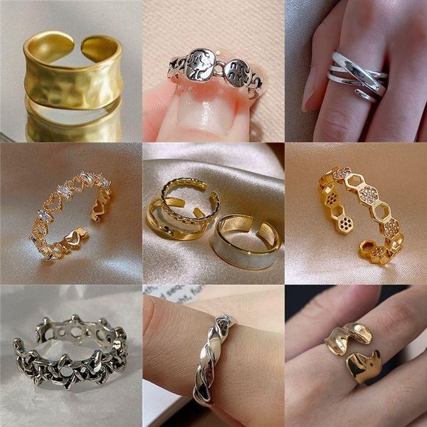 cluster rings fashion geometric love honeycomb open ring adjustable rhinestone twist mobius index finger pinky for women girls, Golden;silver
cluster rings fashion geometric love honeycomb open ring adjustable rhinestone twist mobius index finger pinky for women girls, Golden;silver