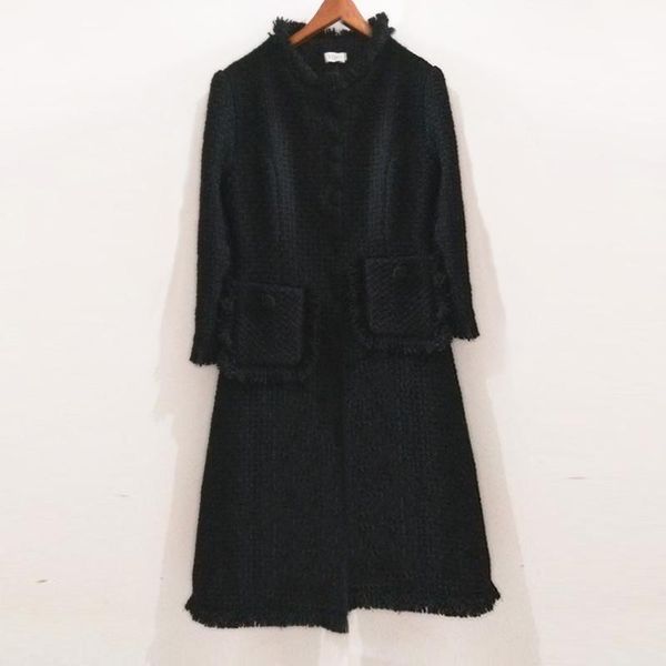 women's jackets tweed black wool jacket in the long section of autumn and winter coat seven-point sleeve slim ladies, Black;brown
women's jackets tweed black wool jacket in the long section of autumn and winter coat seven-point sleeve slim ladies, Black;brown