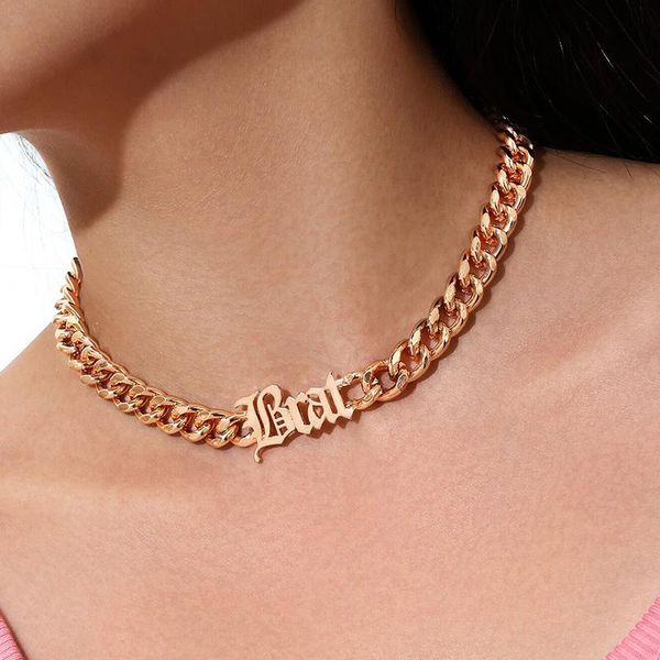 pendant necklaces 1 pcs simple women letter metal clavicle chain gold necklace fashion birthday party female jewelry gift, Silver
pendant necklaces 1 pcs simple women letter metal clavicle chain gold necklace fashion birthday party female jewelry gift, Silver
