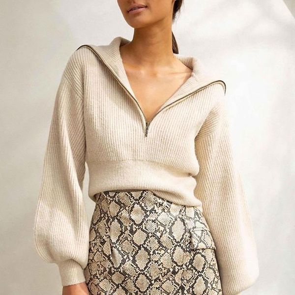 women's sweaters y2k knitted lantern sleeve cropped sweater for women casual sailor collar zipper pullovers 2021 fall winter vintage ju, White;black
women's sweaters y2k knitted lantern sleeve cropped sweater for women casual sailor collar zipper pullovers 2021 fall winter vintage ju, White;black