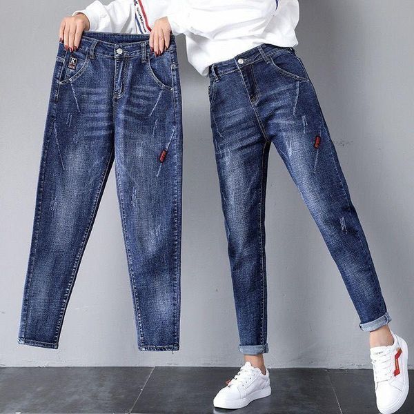 women's jeans women high-waisted plus size 2021 korean style female stretch elastic waist loosethin girl hood harem pants w32, Blue
women's jeans women high-waisted plus size 2021 korean style female stretch elastic waist loosethin girl hood harem pants w32, Blue
