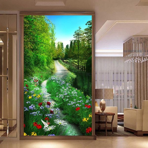 

wallpapers custom mural wallpaper 3d forest path nature scenery painting fresco living room entrance hallways backdrop wall papers decor