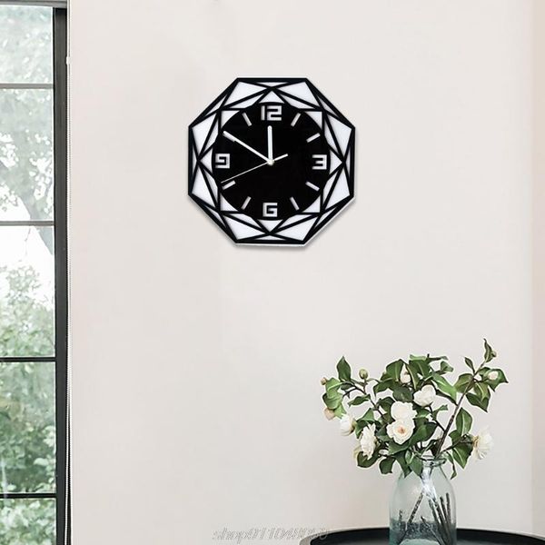acrylic mirror geometry wall clock living room bedroom clocks home office school decor a14 21 drop