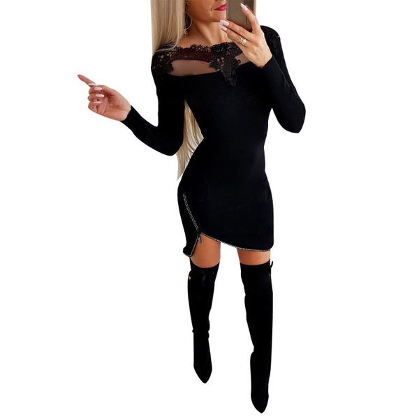 casual dresses women mini dress long sleeve patchwork net yarn skinny autumn winter fashion bodycon pure color for woman, Black;gray
casual dresses women mini dress long sleeve patchwork net yarn skinny autumn winter fashion bodycon pure color for woman, Black;gray