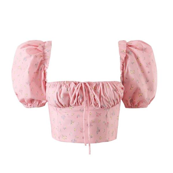 women's blouses & shirts vintage crop women floral summer 2021 puff sleeve front tie square neck casual pink, White
women's blouses & shirts vintage crop women floral summer 2021 puff sleeve front tie square neck casual pink, White