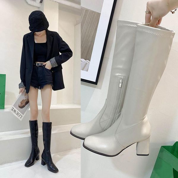 boots patent leather women knee high black/beige autumn/winter sock knight elastic back zipper closed fashion shoes
boots patent leather women knee high black/beige autumn/winter sock knight elastic back zipper closed fashion shoes