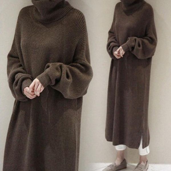 casual dresses oversize autumn winter knitted dress women turtleneck long sleeve warm sweater solid loose robe femme vestido, Black;gray
casual dresses oversize autumn winter knitted dress women turtleneck long sleeve warm sweater solid loose robe femme vestido, Black;gray