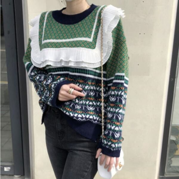 fashion ol basic o-neck sweater women autumn winter elegant ruffled stitching knitted pullovers sweaters 210421, White;black
fashion ol basic o-neck sweater women autumn winter elegant ruffled stitching knitted pullovers sweaters 210421, White;black
