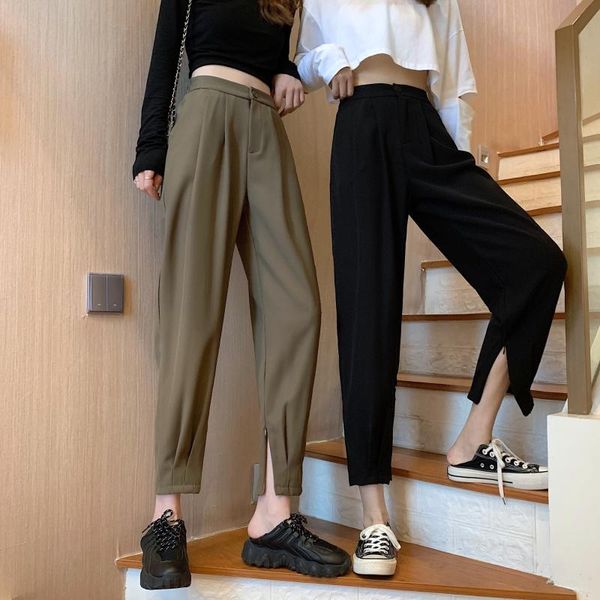 women's shorts high street suit pants women's fashion 2021 slim and versatile spring autumn work clothes harlan straight tube loose, White;black
women's shorts high street suit pants women's fashion 2021 slim and versatile spring autumn work clothes harlan straight tube loose, White;black