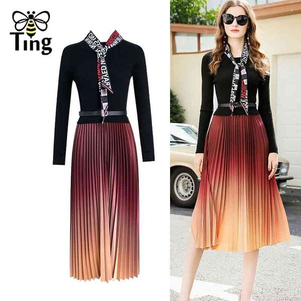 vintage elegant women office work pleated midi long dress spring autumn knitting street chic frocks for vestidos 210513, Black;gray
vintage elegant women office work pleated midi long dress spring autumn knitting street chic frocks for vestidos 210513, Black;gray