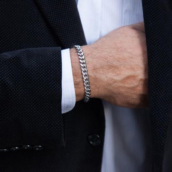 link, chain men's bracelet cuban link bracelets stainless steel brazalets men miami male jewelry, Black
link, chain men's bracelet cuban link bracelets stainless steel brazalets men miami male jewelry, Black