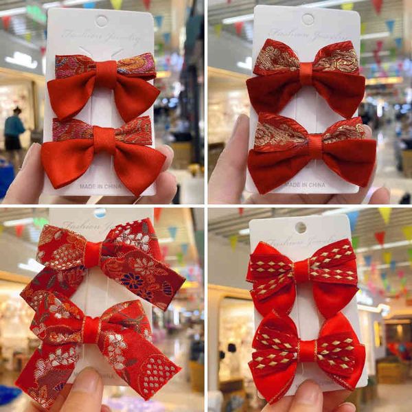 hair accessories qianchen 2021 christmas antique wine red small bow hairpin bangs edge clip headdress, Golden;white
hair accessories qianchen 2021 christmas antique wine red small bow hairpin bangs edge clip headdress, Golden;white