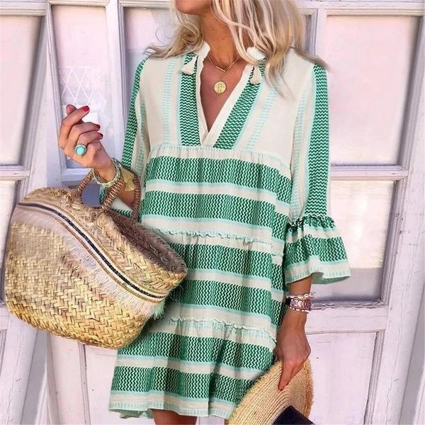 women's printed flare sleeves above knee casual dresses v-neck loose fit vacation maxi dress for every day m09 maternity, White
women's printed flare sleeves above knee casual dresses v-neck loose fit vacation maxi dress for every day m09 maternity, White