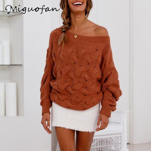 women's sweaters miguofan women knitted pullover sweater one shoulder lantern sleeve fashion casual solid 2021 winter, White;black
women's sweaters miguofan women knitted pullover sweater one shoulder lantern sleeve fashion casual solid 2021 winter, White;black